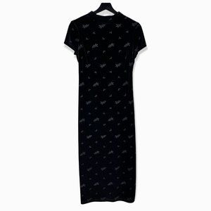 Vintage 90s CDC Petites Velvet Full Length Cheongsam Dress Large